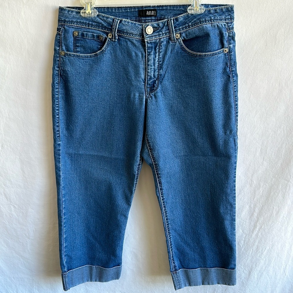 a.n.a. cuffed capris blue jeans, size 12P